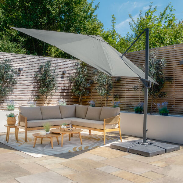 Maze - Helios 3m x 3m Square Rotating Cantilever Parasol with Base - Oil Green product image