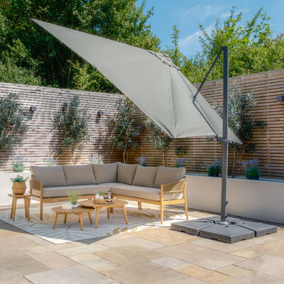 Maze - Helios 3m x 3m Square Rotating Cantilever Parasol with Base - Oil Green product image