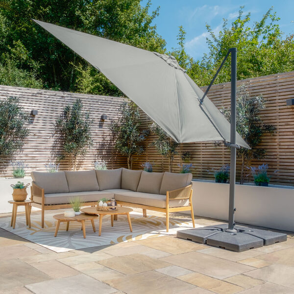 Maze - Helios 3m x 3m Square Rotating Cantilever Parasol with Base - Oil Green product image