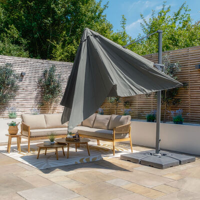 Maze - Helios 3m x 3m Square Rotating Cantilever Parasol with Base - Oil Green product image