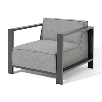 Maze - Outdoor Fabric Ibiza 3 Seat Sofa Set with Round Coffee Table & 3 Footstools - Zinc Grey product image