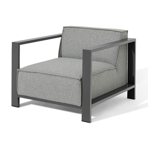Maze - Outdoor Fabric Ibiza 3 Seat Sofa Set with Round Coffee Table & 3 Footstools - Zinc Grey product image