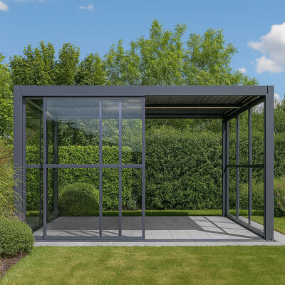 Maze - Como Pergola Sliding Transparent Doors 4m Side - Grey product image