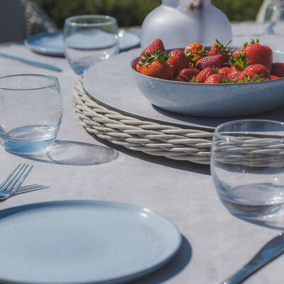 Maze - Oxford 6 Seat Round Dining Set with Heritage Dining Chairs & Woven Lazy Susan - Ceramic Glass product image