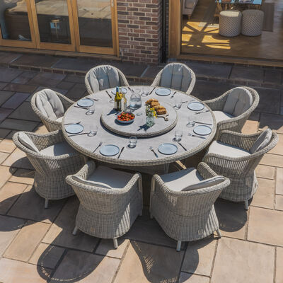 Maze - Oxford 8 Seat Round Dining Set with Heritage Dining Chairs