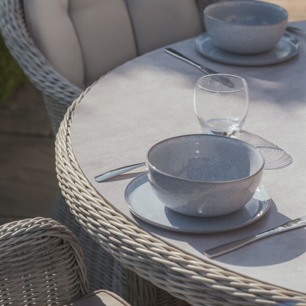 Maze - Oxford Heritage 4 Seat Round Rattan Dining Set - Ceramic Glass product image