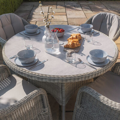 Maze - Oxford Heritage 4 Seat Round Rattan Dining Set - Ceramic Glass product image