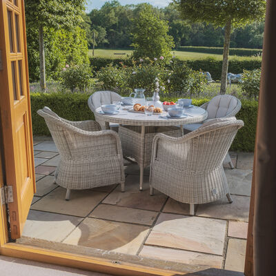 Maze - Oxford Heritage 4 Seat Round Rattan Dining Set - Ceramic Glass product image