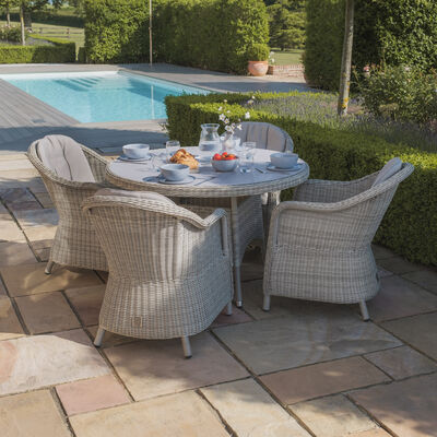 Maze - Oxford Heritage 4 Seat Round Rattan Dining Set - Ceramic Glass product image