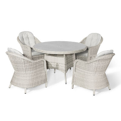 Maze - Oxford Heritage 4 Seat Round Rattan Dining Set - Ceramic Glass product image