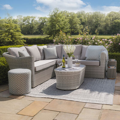 Maze - Oxford Small Rattan Corner Sofa Set - Ceramic Glass product image