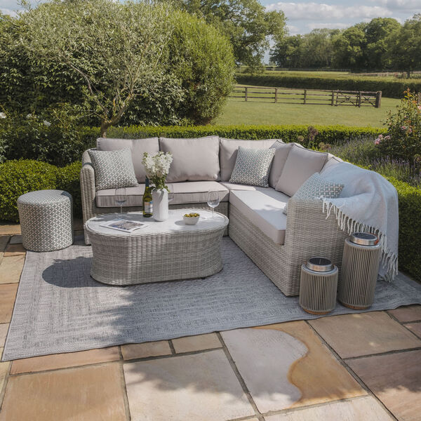 Maze - Oxford Small Rattan Corner Sofa Set - Ceramic Glass product image