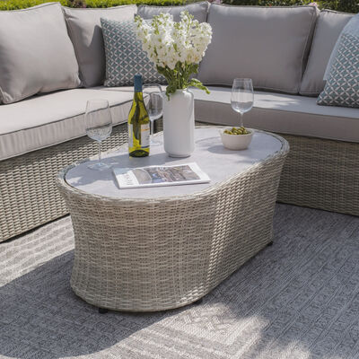 Maze - Oxford Small Rattan Corner Sofa Set - Ceramic Glass product image