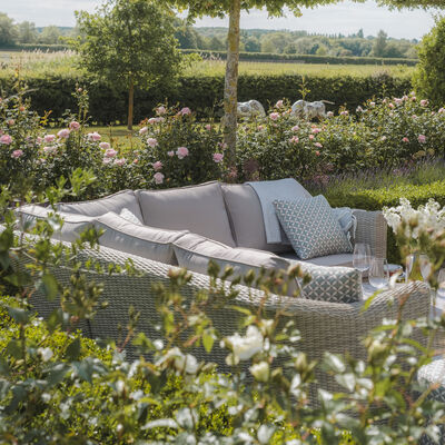 Maze - Oxford Small Rattan Corner Sofa Set - Ceramic Glass product image