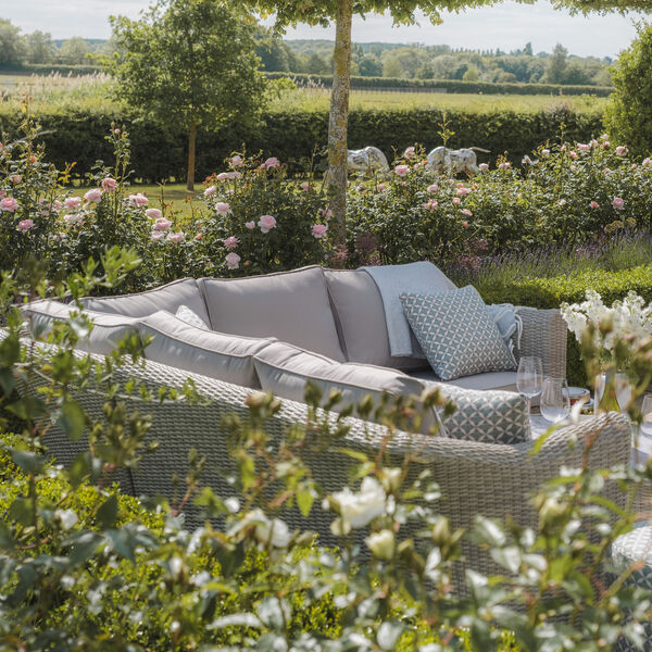 Maze - Oxford Small Rattan Corner Sofa Set - Ceramic Glass product image