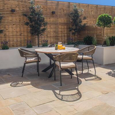 Maze - Bali Rope Weave 4 Seat Round Dining Set product image