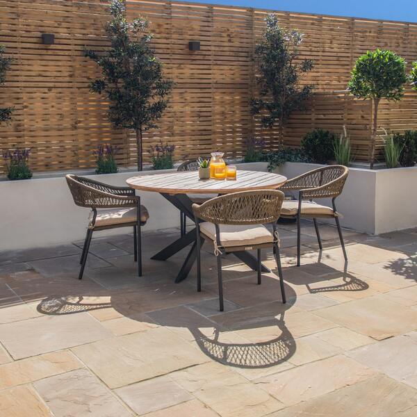 Maze - Bali Rope Weave 4 Seat Round Dining Set product image