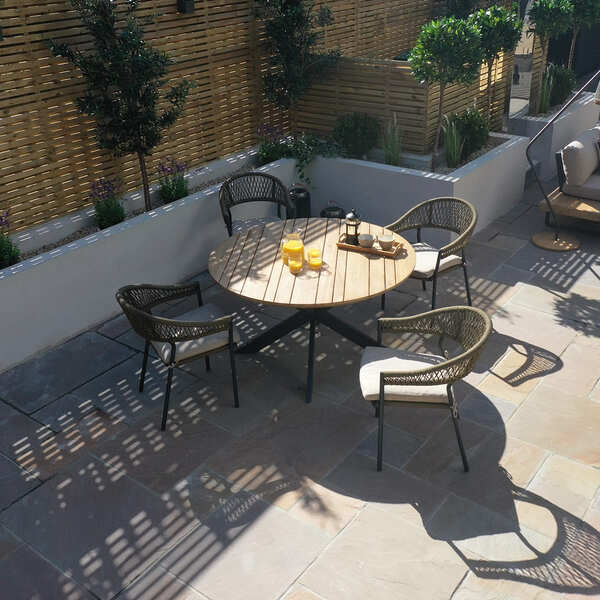 Maze - Bali Rope Weave 4 Seat Round Dining Set product image