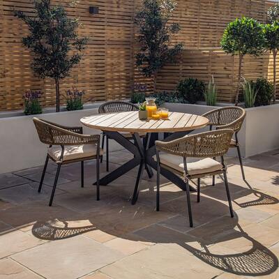 Maze - Bali Rope Weave 4 Seat Round Dining Set product image