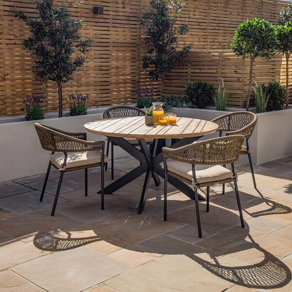 Maze - Bali Rope Weave 4 Seat Round Dining Set product image