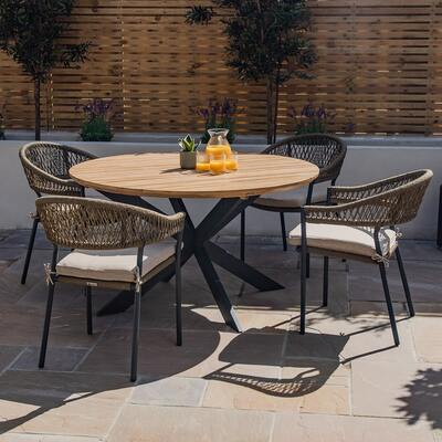 Maze - Bali Rope Weave 4 Seat Round Dining Set product image