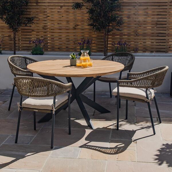 Maze - Bali Rope Weave 4 Seat Round Dining Set product image