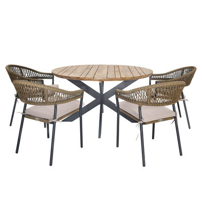 Maze - Bali Rope Weave 4 Seat Round Dining Set product image
