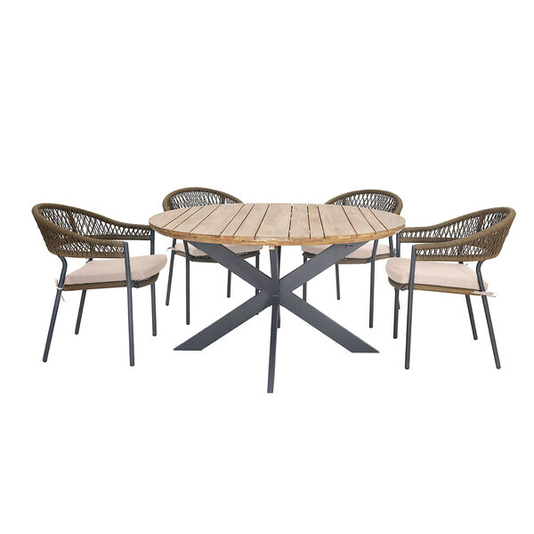 Maze - Bali Rope Weave 4 Seat Round Dining Set product image