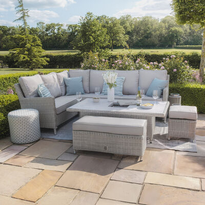 Oxford Corner Dining Set with Rising Table (Ceramic Glass)