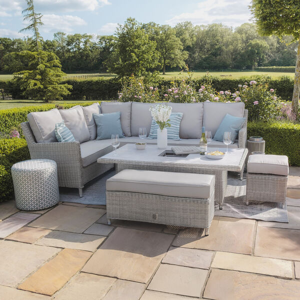 Oxford Corner Dining Set with Rising Table (Ceramic Glass)