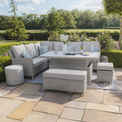 Oxford Corner Dining Set with Rising Table (Ceramic Glass)