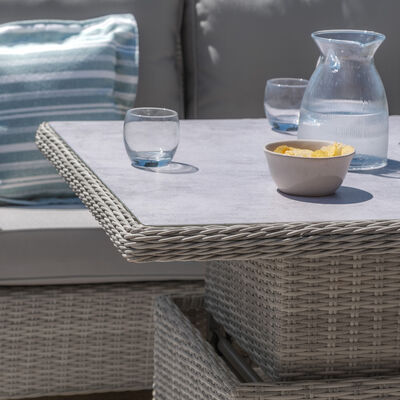 Maze - Oxford Rattan Corner Dining Set with Ice Bucket & Rising Table - Ceramic Glass product image