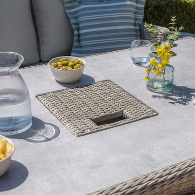 Maze - Oxford Rattan Corner Dining Set with Ice Bucket & Rising Table - Ceramic Glass product image