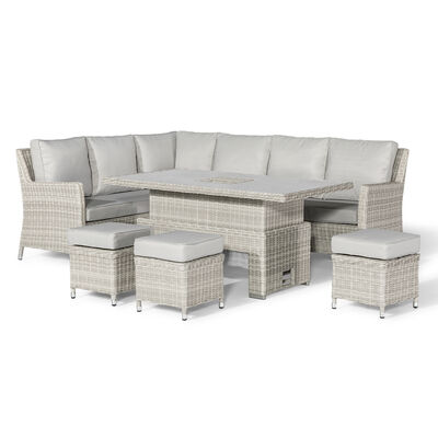 Maze - Oxford Rattan Corner Dining Set with Ice Bucket & Rising Table - Ceramic Glass product image