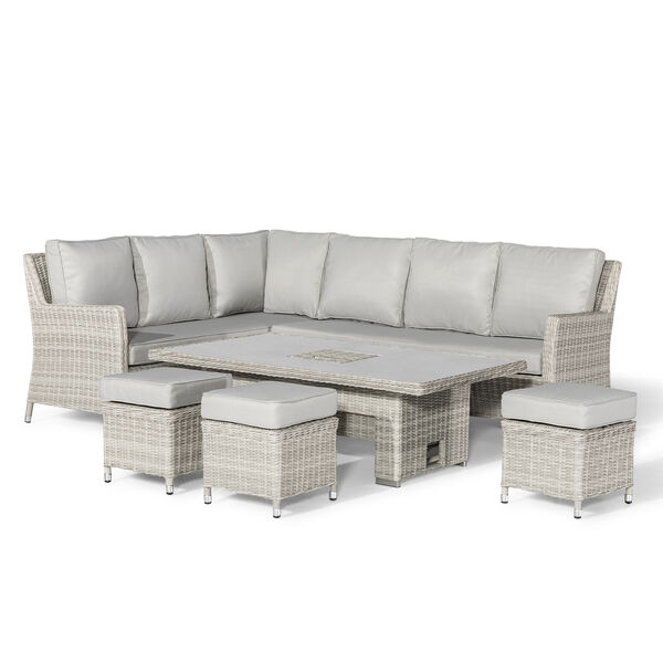 Maze - Oxford Rattan Corner Dining Set with Ice Bucket & Rising Table - Ceramic Glass product image