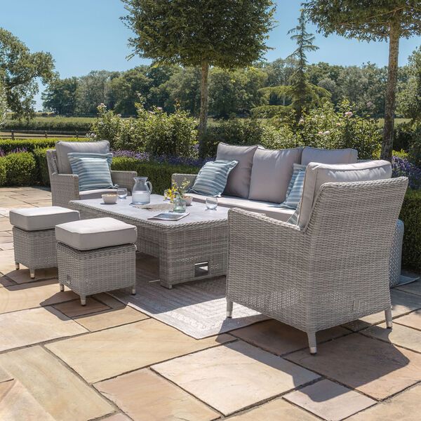 Maze - Oxford Sofa Rattan Dining Set with Ice Bucket & Rising Table - Ceramic Glass product image