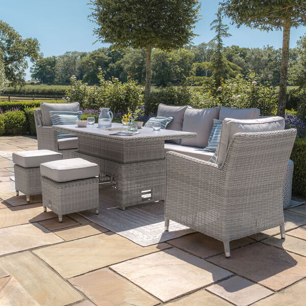 Maze - Oxford Sofa Rattan Dining Set with Ice Bucket & Rising Table - Ceramic Glass product image