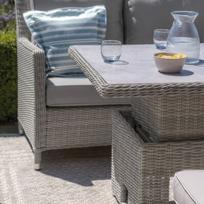 Maze - Oxford Sofa Rattan Dining Set with Ice Bucket & Rising Table - Ceramic Glass product image