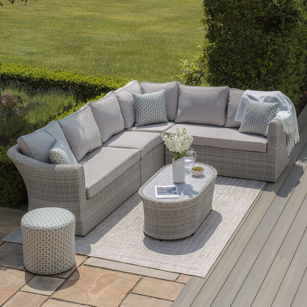 Maze - Oxford Large Rattan Corner Sofa Set with Armchair - Ceramic Glass product image
