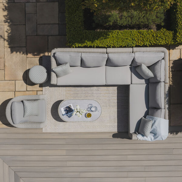 Maze - Oxford Large Rattan Corner Sofa Set with Armchair - Ceramic Glass product image