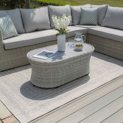 Maze - Oxford Large Rattan Corner Sofa Set with Armchair - Ceramic Glass product image