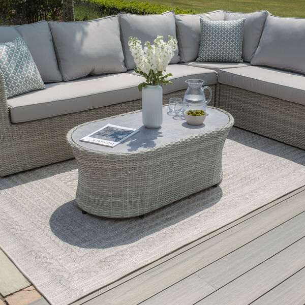 Maze - Oxford Large Rattan Corner Sofa Set with Armchair - Ceramic Glass product image