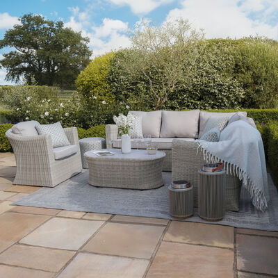 Maze - Oxford Small Rattan Corner Sofa Set with Armchair - Ceramic Glass product image
