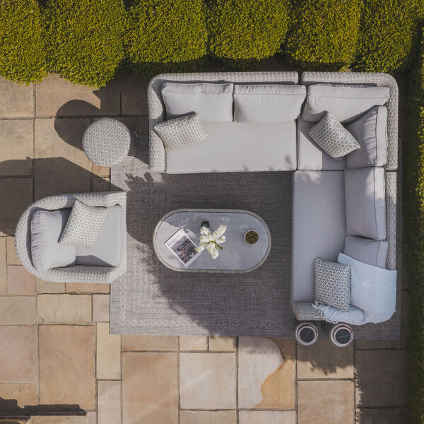 Maze - Oxford Small Rattan Corner Sofa Set with Armchair - Ceramic Glass product image