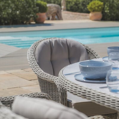 Maze - Oxford 8 Seat Oval Dining Set with Heritage Dining Chairs & Woven Lazy Susan - Ceramic Glass product image
