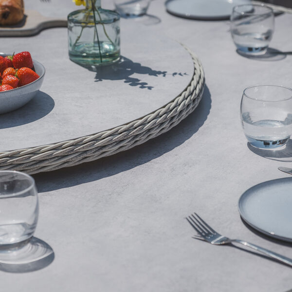 Maze - Oxford 6 Seat Oval Dining Set with Heritage Dining Chairs & Woven Lazy Susan - Ceramic Glass product image