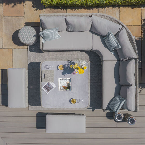 Maze - Oxford Royal Rattan Corner Dining Sofa Set with Ice Bucket & Rising Table - Ceramic Glass product image