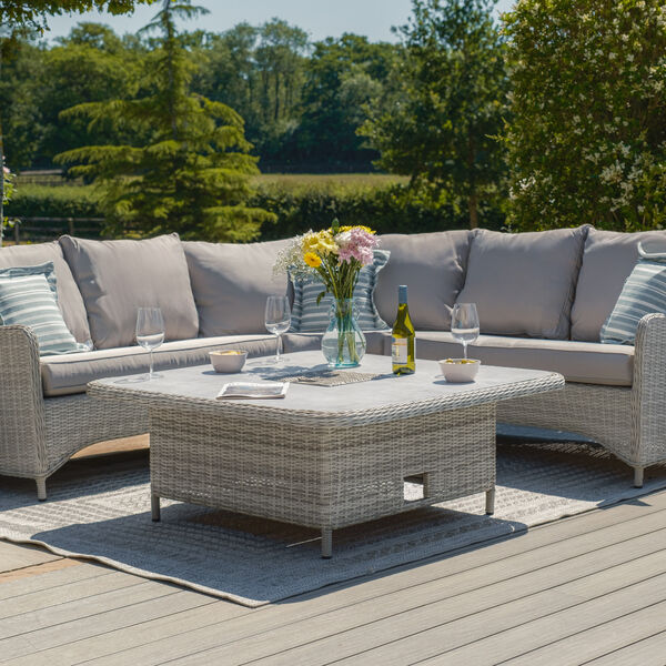 Maze - Oxford Royal Rattan Corner Dining Sofa Set with Ice Bucket & Rising Table - Ceramic Glass product image
