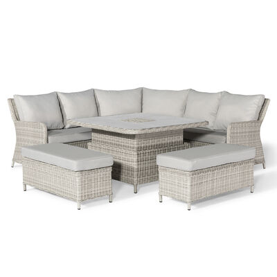 Maze - Oxford Royal Rattan Corner Dining Sofa Set with Ice Bucket & Rising Table - Ceramic Glass product image