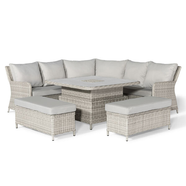 Maze - Oxford Royal Rattan Corner Dining Sofa Set with Ice Bucket & Rising Table - Ceramic Glass product image